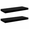 vidaXL Floating Wall Shelves 2 pcs High Gloss Black 60x23.5x3.8 cm MDF