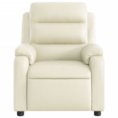 vidaXL Electric Massage Recliner Chair Cream Faux Leather