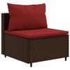 vidaXL 3 Piece Garden Sofa Set with Cushions Brown Poly Rattan