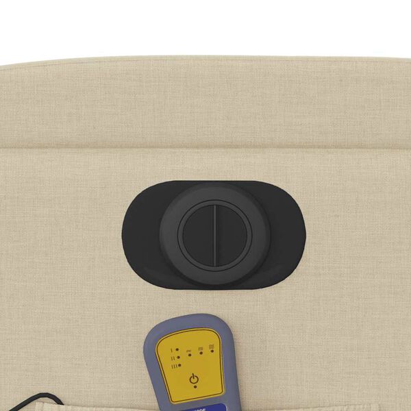 vidaXL Electric Stand up Massage Recliner Chair Cream Fabric
