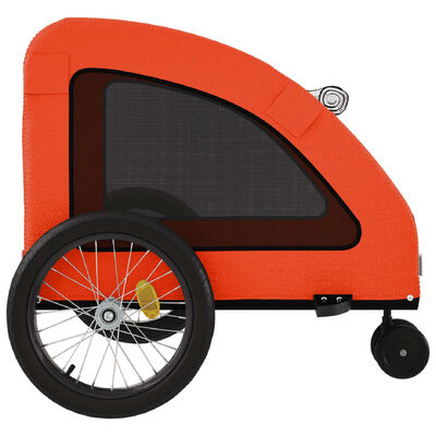 vidaXL Pet Bike Trailer Orange and Grey Oxford Fabric and Iron