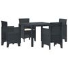 vidaXL Garden Dining Set 5 pcs Anthracite Polypropylene