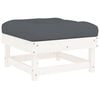 vidaXL 6 Piece Garden Lounge Set with Cushions White Solid Wood