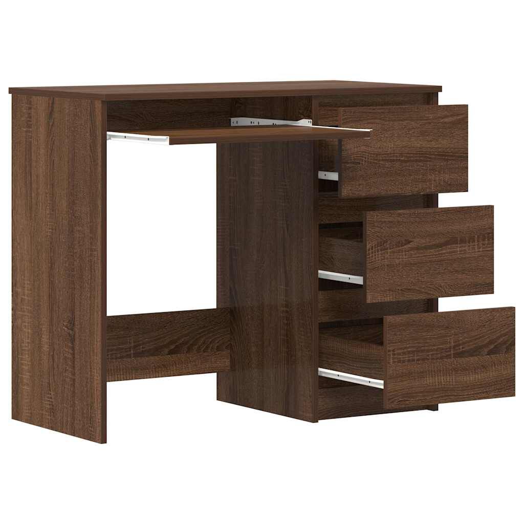 vidaXL Desk Brown Oak 90x45x76 cm Engineered Wood