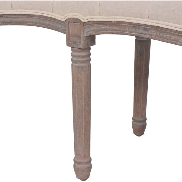vidaXL Bench Linen Solid Wood 150x40x48 cm Cream White