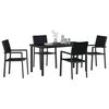 vidaXL Garden Dining Set 5 pcs Black Powder-Coated Steel