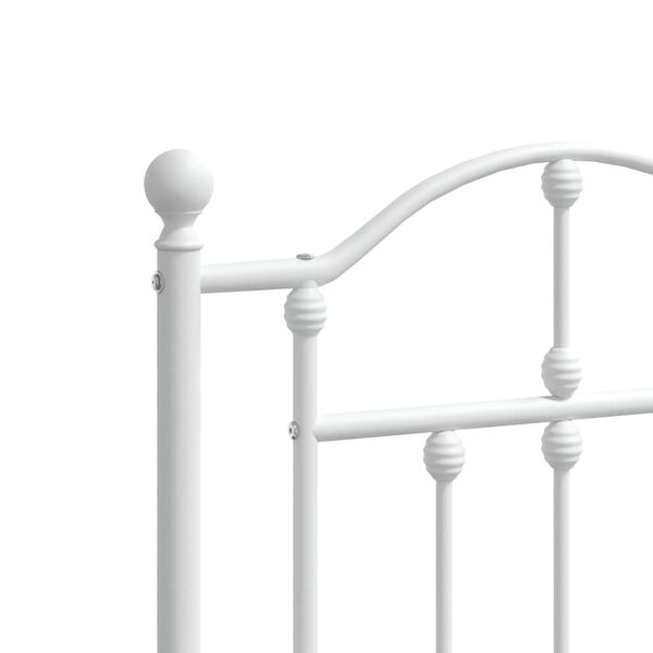 vidaXL Metal Bed Frame without Mattress with Footboard White 183x213cm