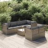vidaXL 8 Piece Garden Lounge Set with Cushions Grey Poly Rattan
