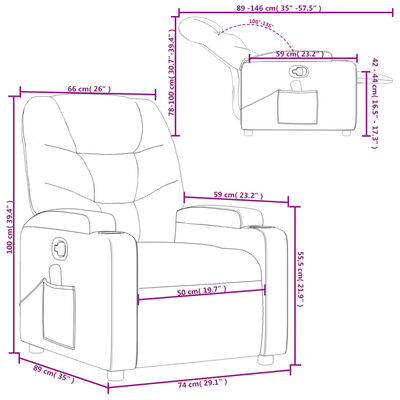 vidaXL Massage Recliner Chair Grey Faux Leather