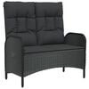 vidaXL 5 Piece Garden Dining Set with Cushions Black Poly Rattan