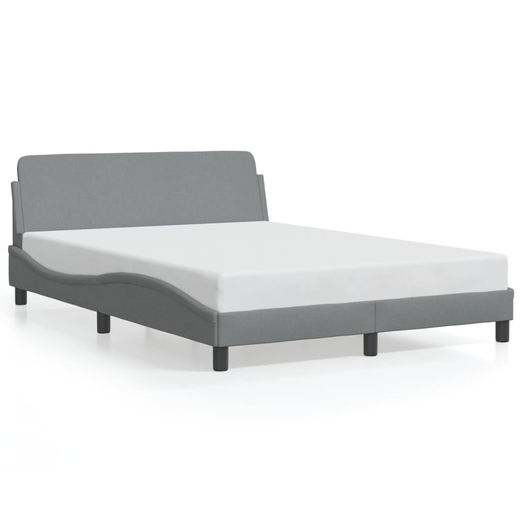 vidaXL Bed Frame without Mattress Light Grey 137x187 cm Double Fabric