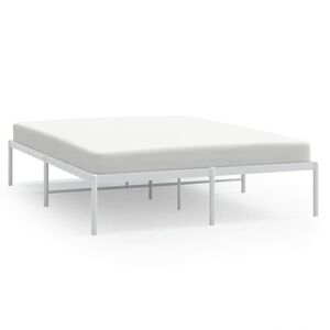 vidaXL Metal Bed Frame without Mattress White 150x200cm
