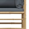 vidaXL 2 Piece Garden Lounge Set with Dark Grey Cushions Bamboo