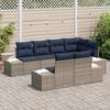 vidaXL Garden Sofa Set with Cushion 7 pcs Grey Poly Rattan