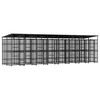 vidaXL Outdoor Dog Kennel with Roof Steel 14.75 m&sup2;