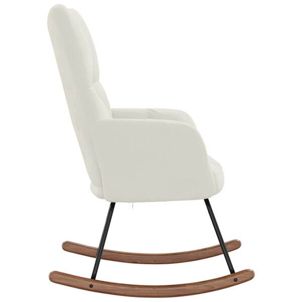 vidaXL Rocking Chair Cream White Velvet