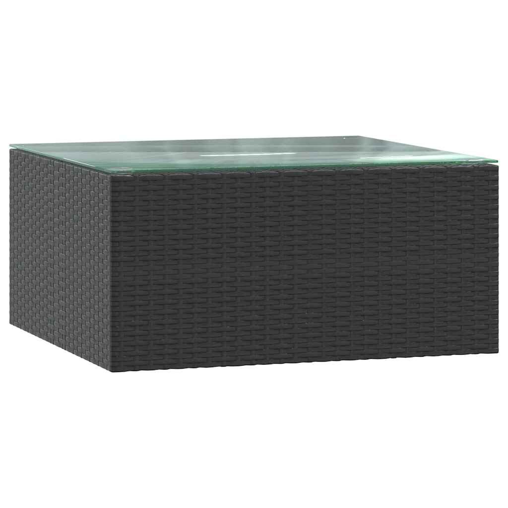 vidaXL 9 Piece Garden Lounge Set with Cushions Poly Rattan Black