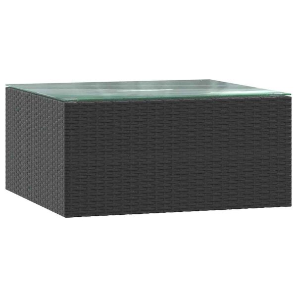 vidaXL 9 Piece Garden Lounge Set with Cushions Poly Rattan Black