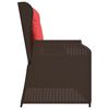 vidaXL Garden Bench with Cushion Brown Poly rattan