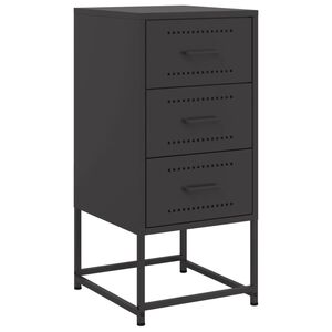 vidaXL Bedside Cabinet Black 36x39x78 cm Steel