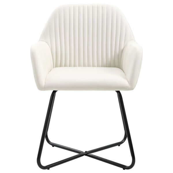 vidaXL Dining Chairs 2 pcs Cream Fabric