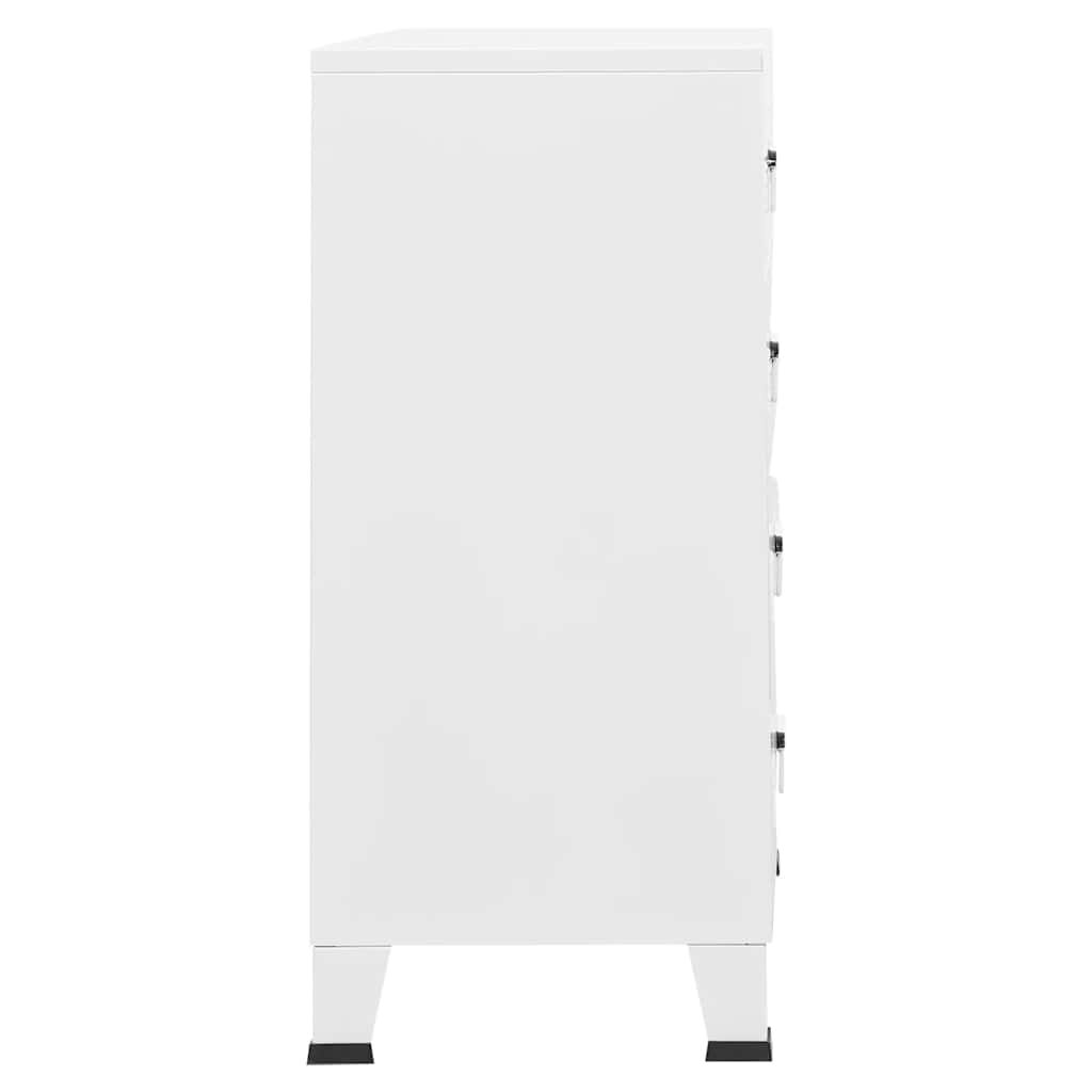 vidaXL Industrial Drawer Cabinet White 78x40x93 cm Metal