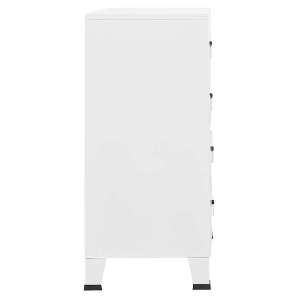 vidaXL Industrial Drawer Cabinet White 78x40x93 cm Metal
