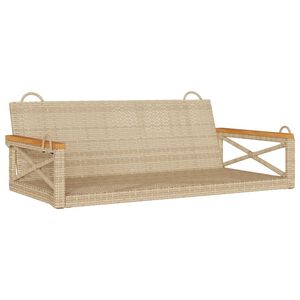 vidaXL Swing Bench Beige 109x62x40 cm Poly Rattan