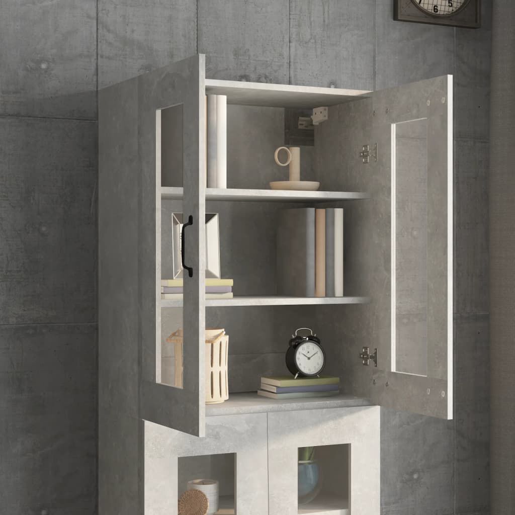 vidaXL Hanging Wall Cabinet Concrete Grey 69.5x34x90 cm