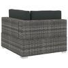 vidaXL 4 Piece Garden Sofa Set with Cushions Poly Rattan Grey