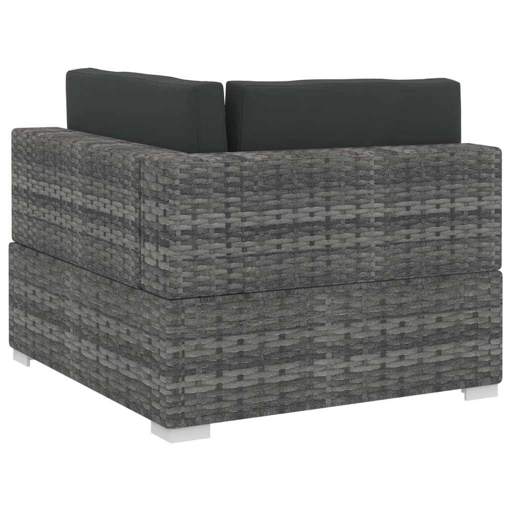 vidaXL 4 Piece Garden Sofa Set with Cushions Poly Rattan Grey
