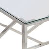 vidaXL Coffee Table Silver Stainless Steel and Tempered Glass