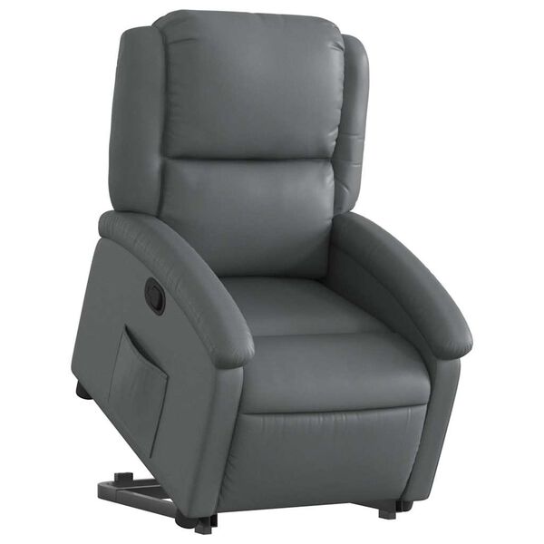 vidaXL Stand up Recliner Chair Grey Faux Leather