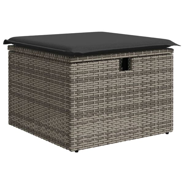vidaXL 8 Piece Garden Sofa Set with Cushions Grey Poly Rattan