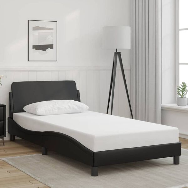 vidaXL Bed Frame "Dover" Black 100x203 cm Faux Leather