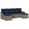 vidaXL Sofa Set with Cushion 6 pcs Grey Polyester