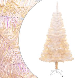 vidaXL Artificial Christmas Tree with Iridescent Tips White 150 cm PVC
