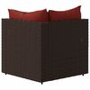 vidaXL Garden Corner Sofas with Cushions 2 pcs Brown Poly Rattan