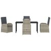 vidaXL Garden Dining Set with Cushion 5 pcs Grey Poly Rattan
