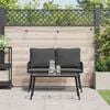 vidaXL Garden Dining Set 2 pcs Black Poly Rattan