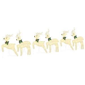 vidaXL LED Reindeers 6 pcs Gold Fabric