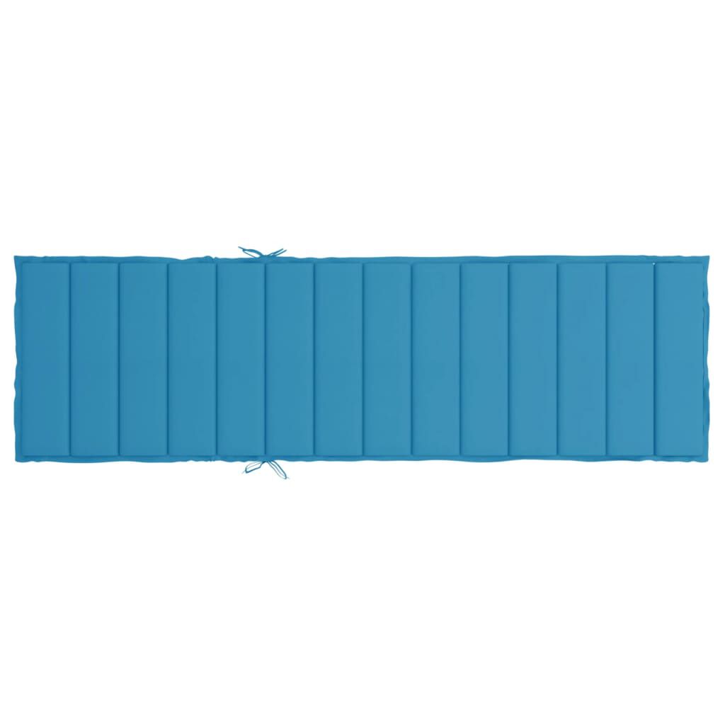 vidaXL Sun Lounger Cushion Blue 200x70x3cm Oxford Fabric