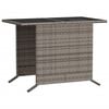 vidaXL 3 Piece Bistro Set with Cushions Grey Poly Rattan