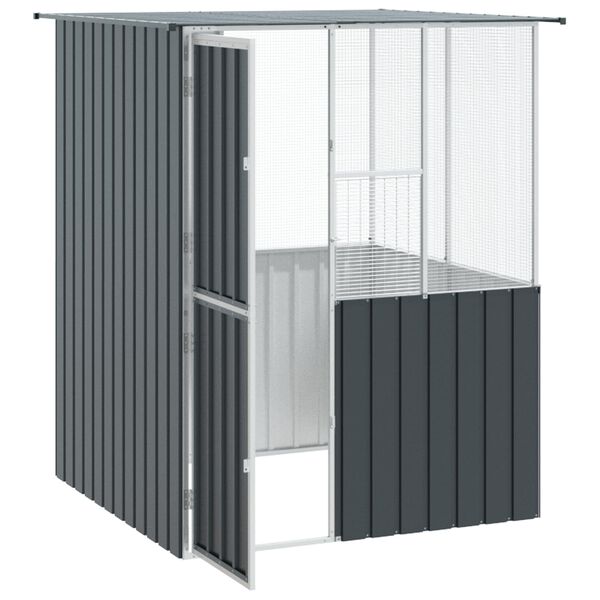vidaXL Bird Cage Anthracite 154 x 154 x 200 cm Galvanised Steel