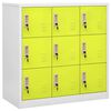 vidaXL Locker Cabinets 2 pcs Light Grey and Green 90x45x92.5 cm Steel