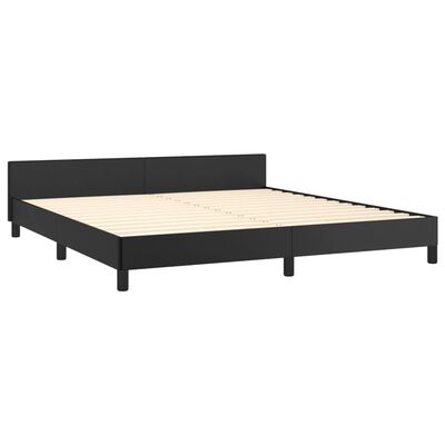 vidaXL Bed Frame without Mattress Black California King Faux Leather