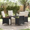 vidaXL Garden Dining Set with Cushion 5 pcs Black Poly Rattan