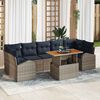 vidaXL Garden Sofa Set with Cushion Manual 8 pcs Grey and navy blue