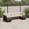 vidaXL 7 Piece Garden Sofa Set with Cushions Brown Poly Rattan