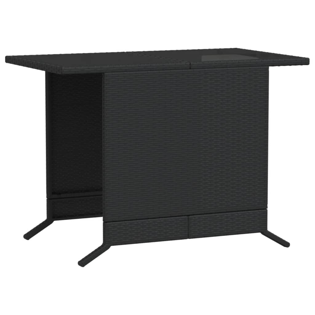 vidaXL 3 Piece Bistro Set with Cushions Black Poly Rattan